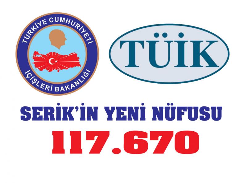 Serik'in Yeni Nüfusu 117.670 