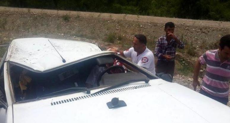 Otomobil şarampole yuvarlandı, sürücü öldü