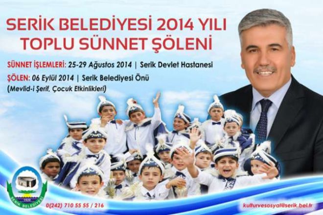 SERİK BELEDİYESİ TOPLU SÜNNET ŞÖLENİ BAŞLADI