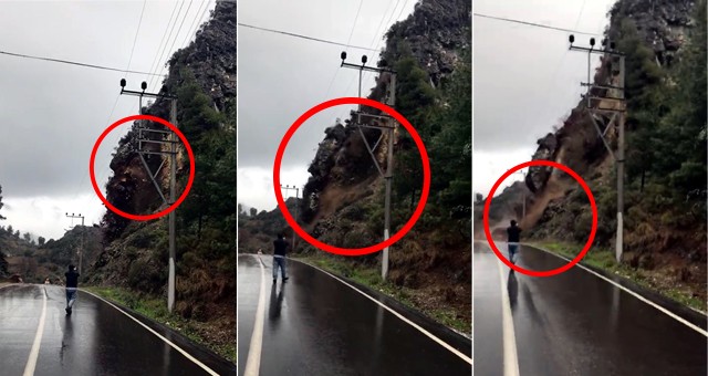 Serik’te Heyelan Anı Kamerada