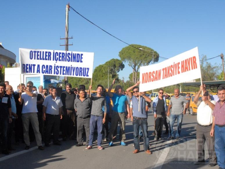 Serik’li Taksiciler Eyleme Devam